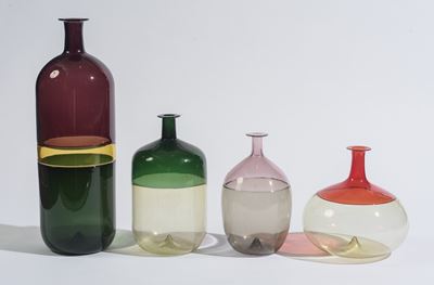 Collezione di 4 vasi modello “Bolle”, vetro di Murano