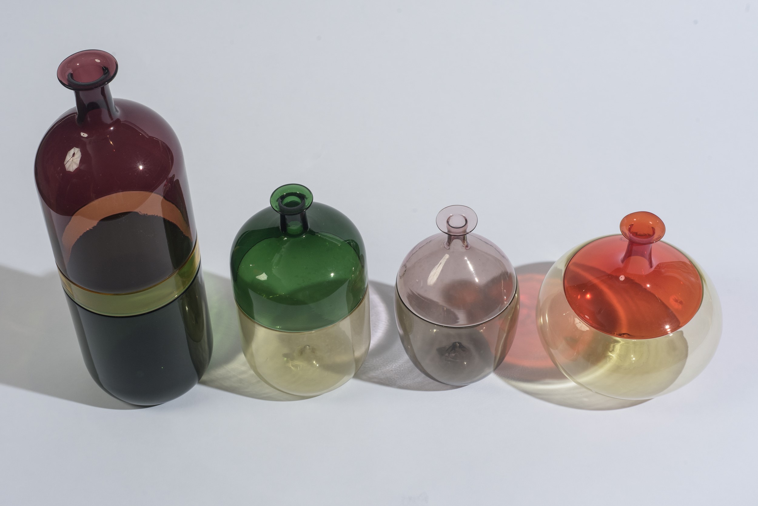 Tapio Wirkkala - Collezione di 4 vasi modello “Bolle”, vetro di Murano