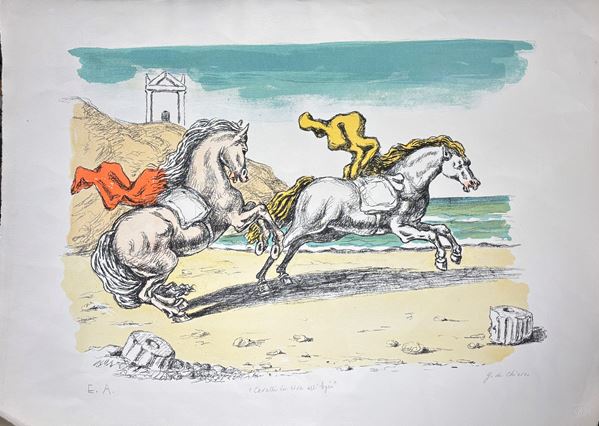 Giorgio De Chirico - Cavalli in riva all'Egeo