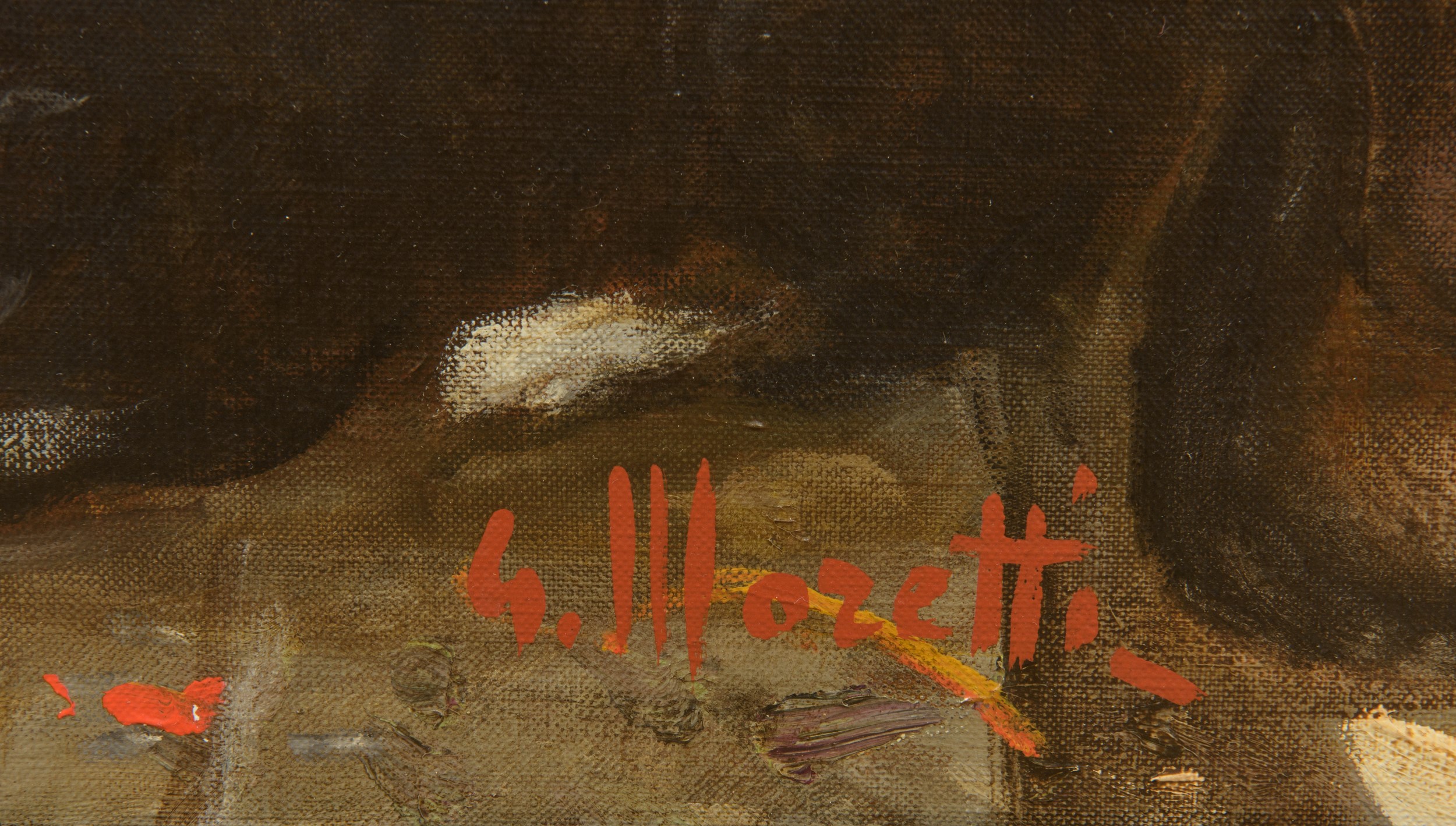 Giacomo Moretti - Conversazione, olio su tela