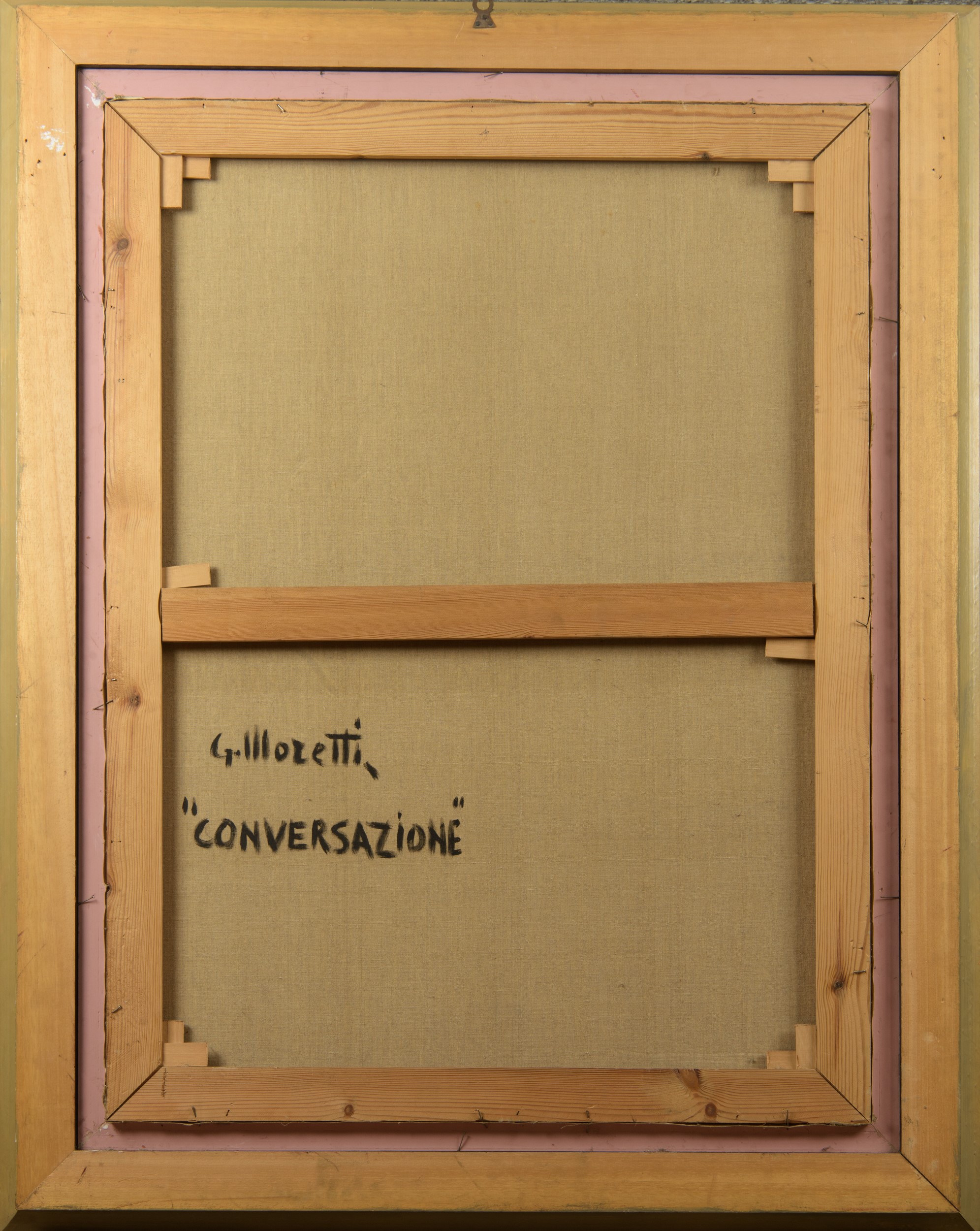 Giacomo Moretti - Conversazione, olio su tela