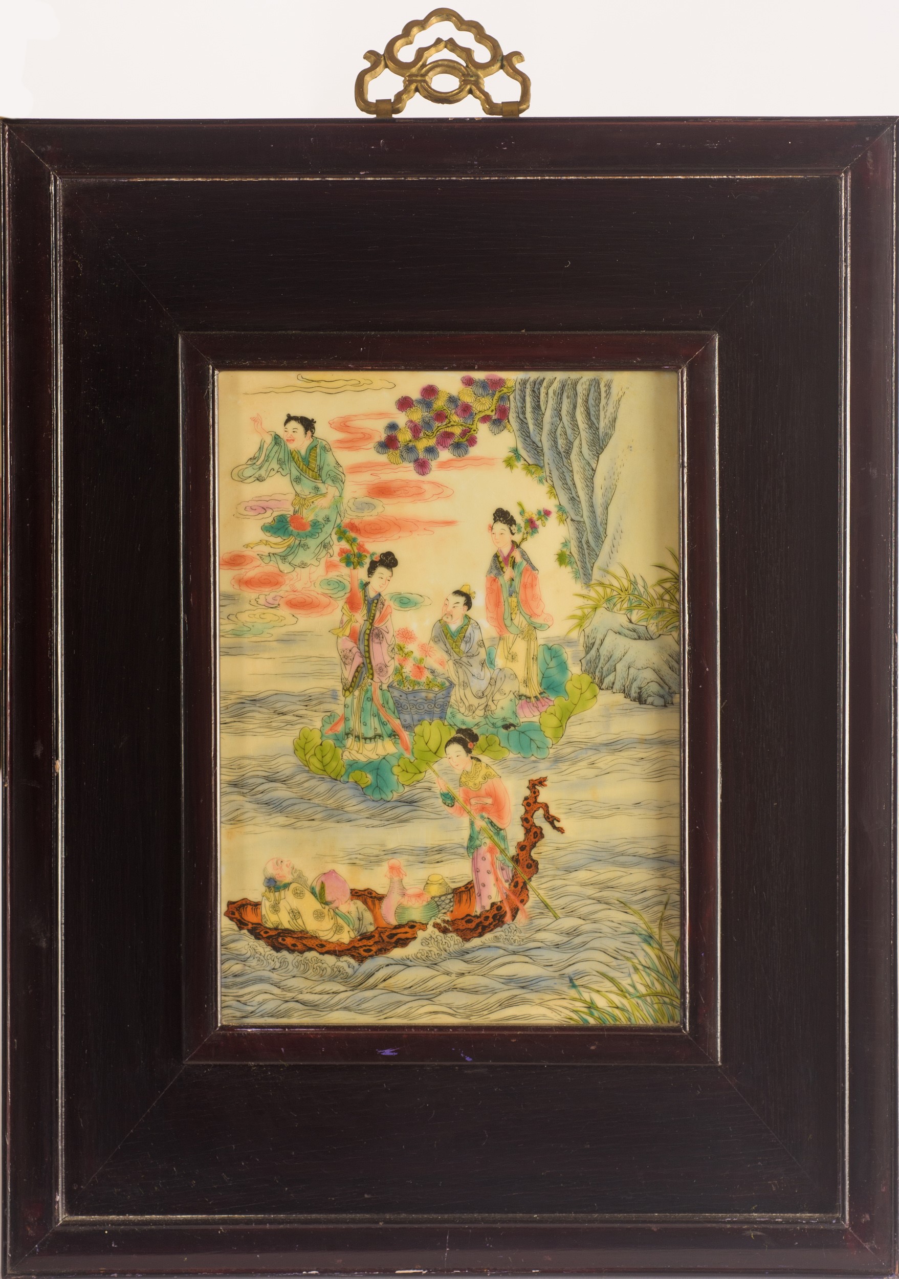 Coppia di placche in porcellana dipinta a mano, Cina, dinastia Qing (fine XIX–inizio XX secolo)