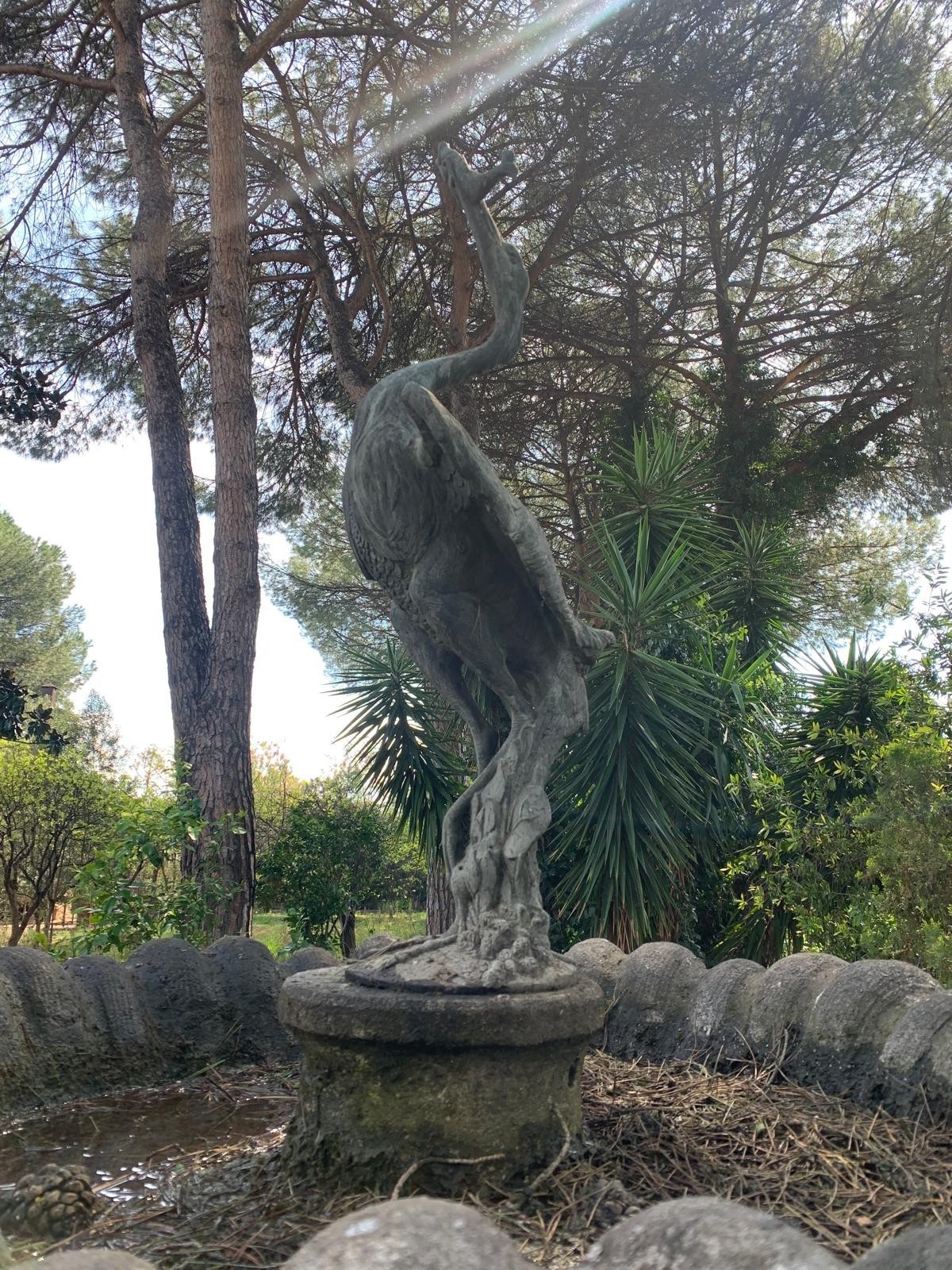 Fine del XIX secolo, Grande fontana ornamentale, bronzo e pietra