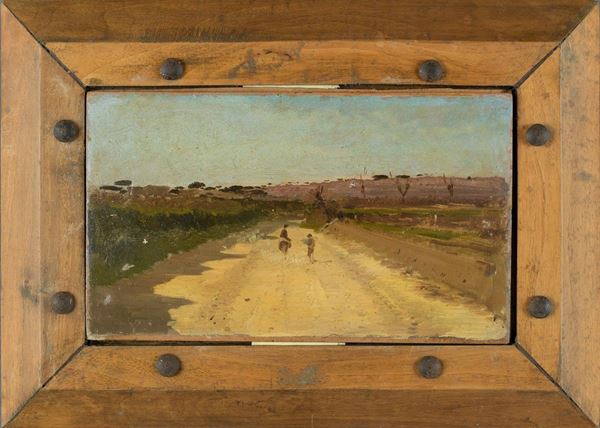 Scorcio di paesaggio con viandanti
