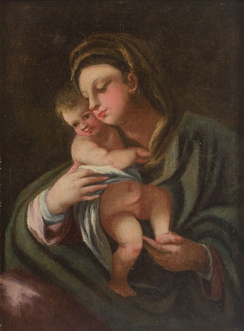 Luca Giordano - Madonna con Bambino, olio su tela