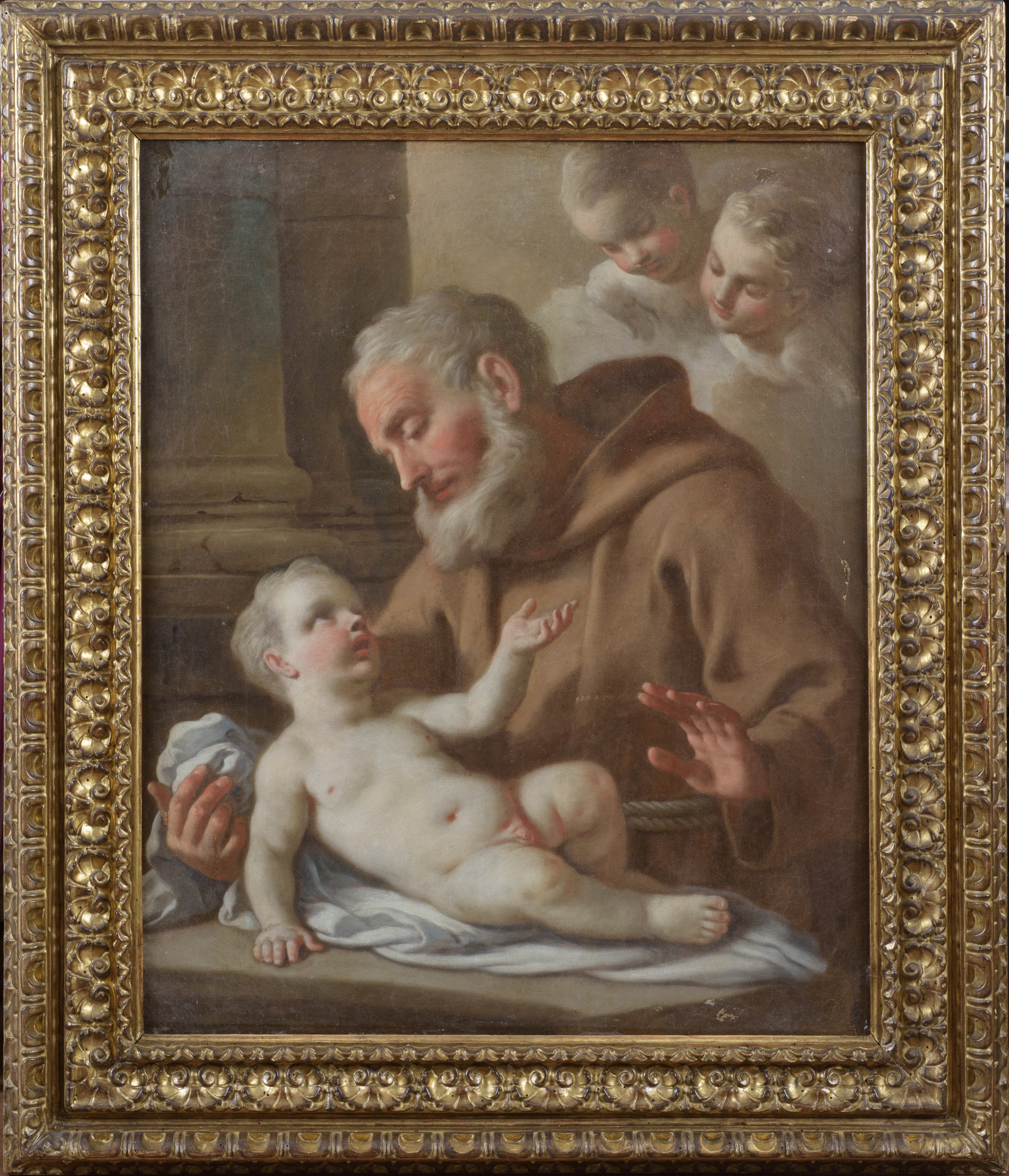 Francesco De Mura - San Felice da Cantalice con bambino, olio su tela