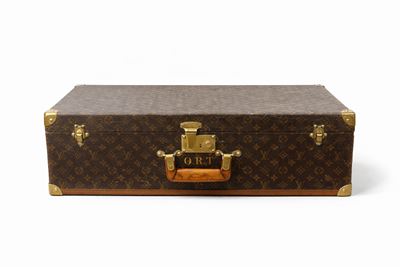 Louis Vuitton, Valigia rigida in tela monogramma con dettagli in ottone dorato