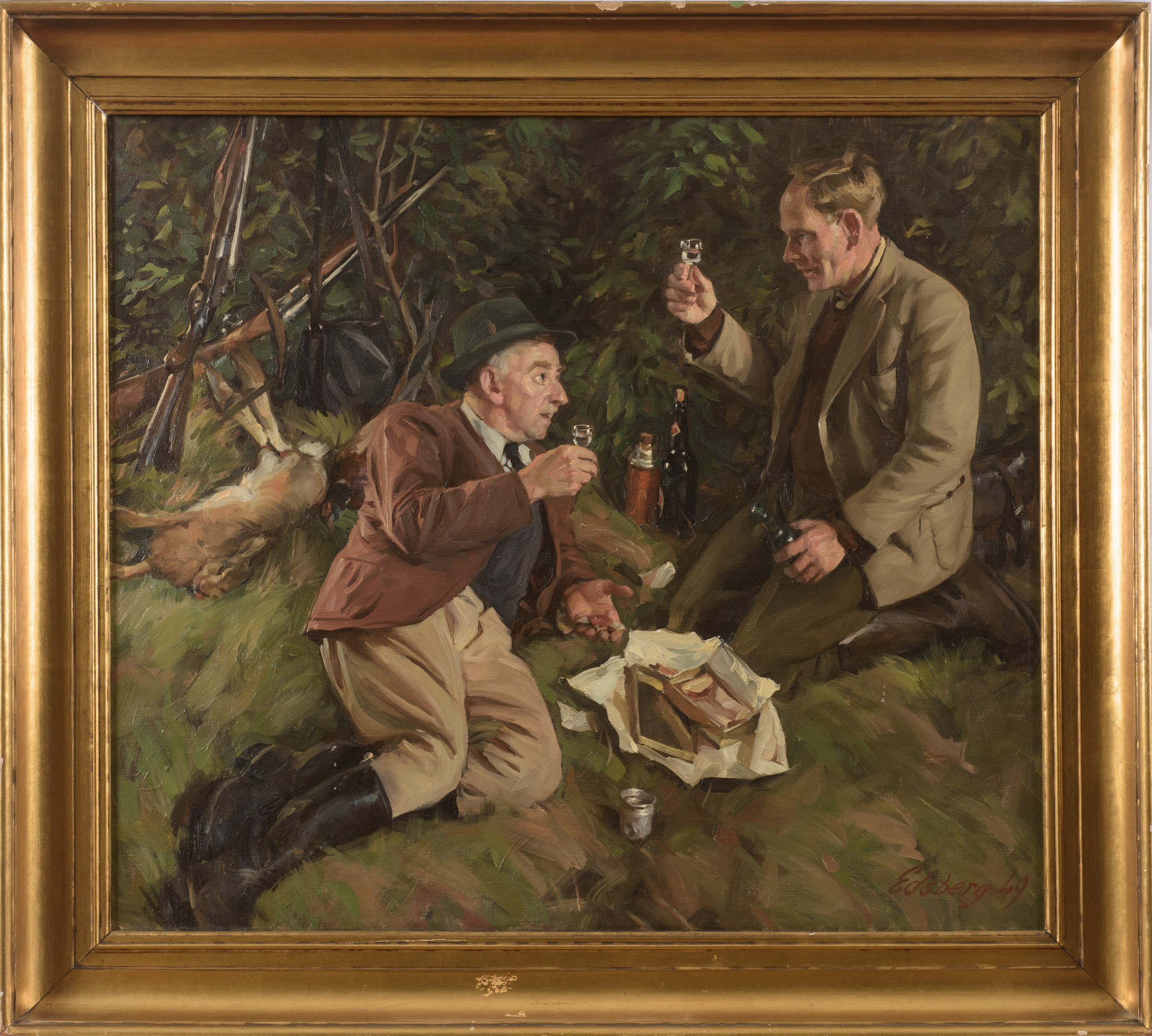 Knud Edsberg - Dopo la caccia, olio su tela