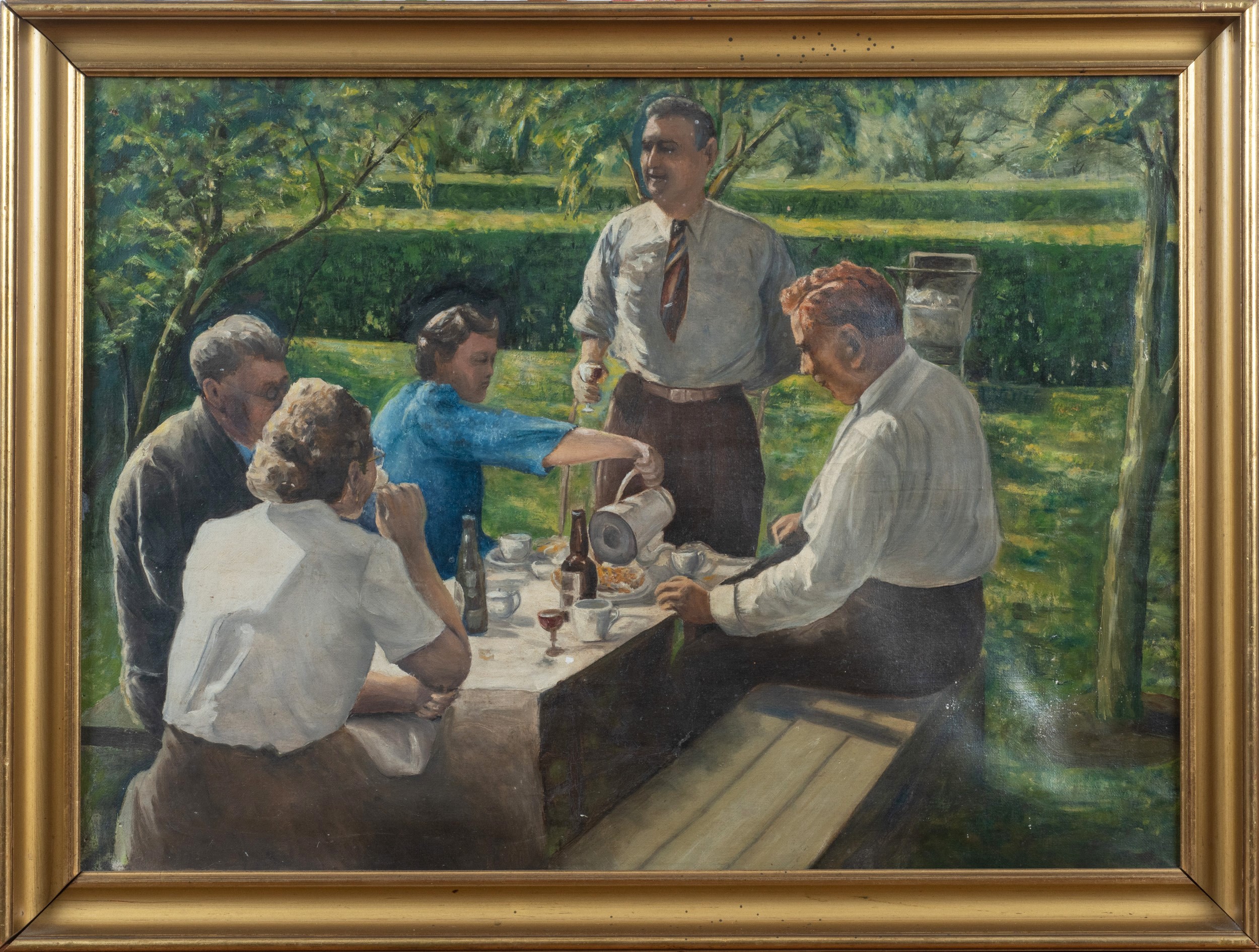 Pittore danese, Scena conviviale, olio su tela