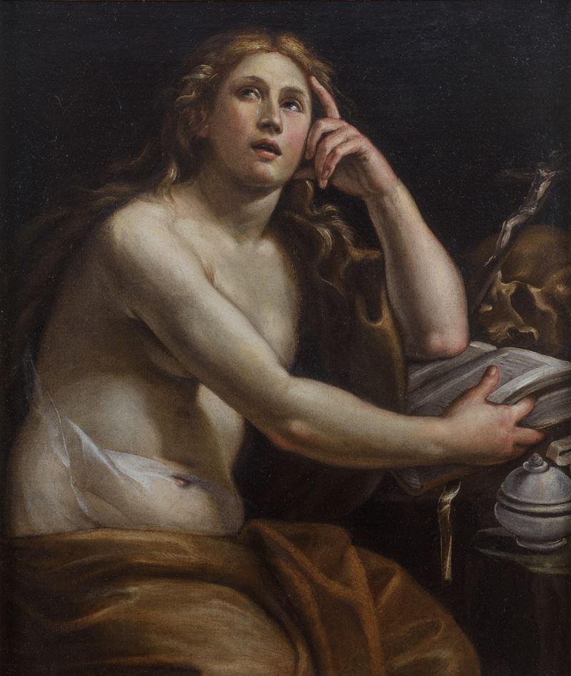 Alessandro Turchi Detto L'orbetto - Maria Maddalena penitente, olio su tela