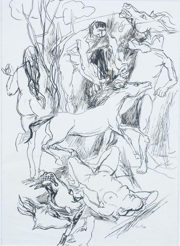 Renato Guttuso - Illustrazione a una poesia di Essenin