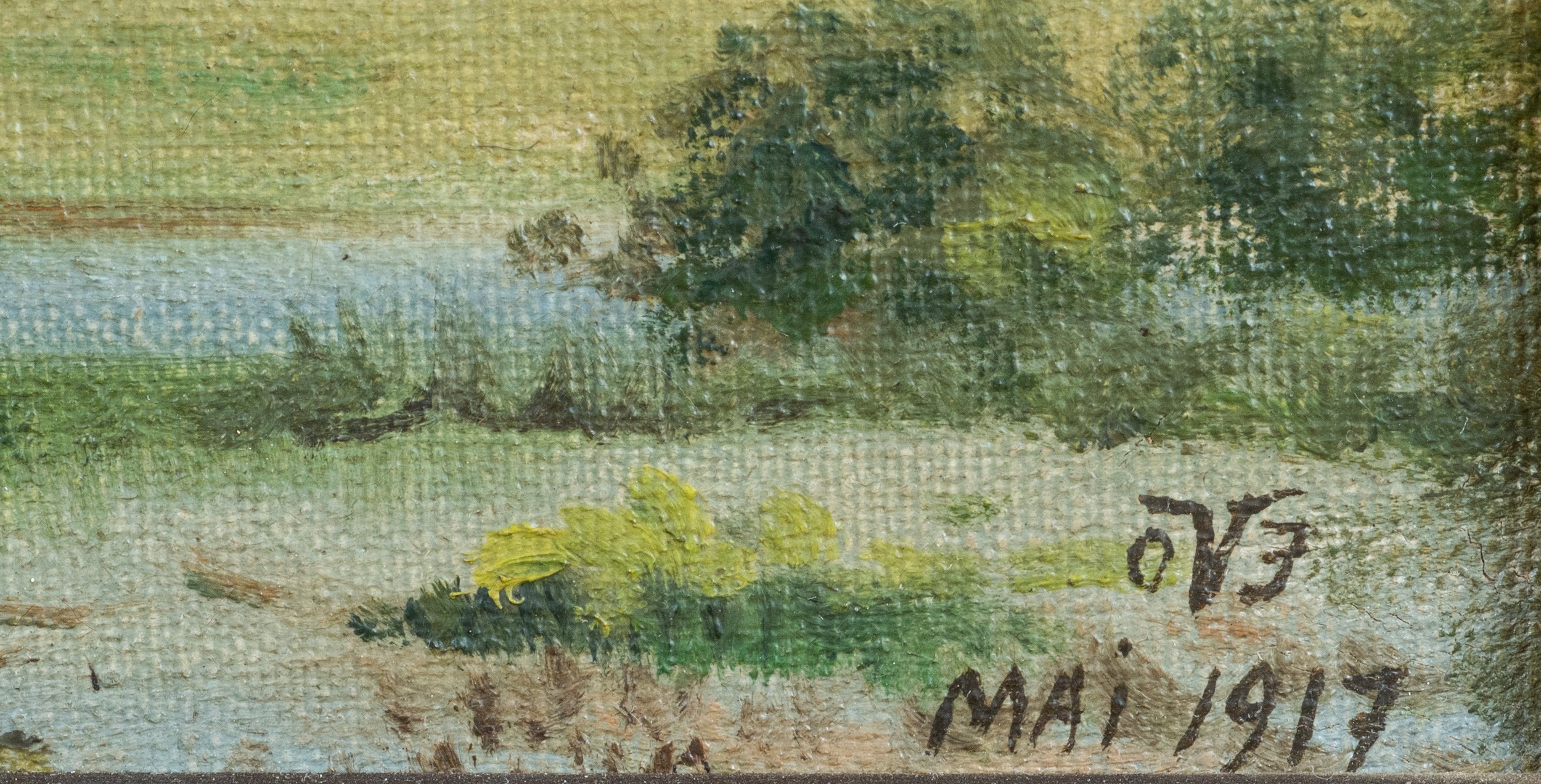 Coppia di paesaggi nord europei, olio su tela (1917)