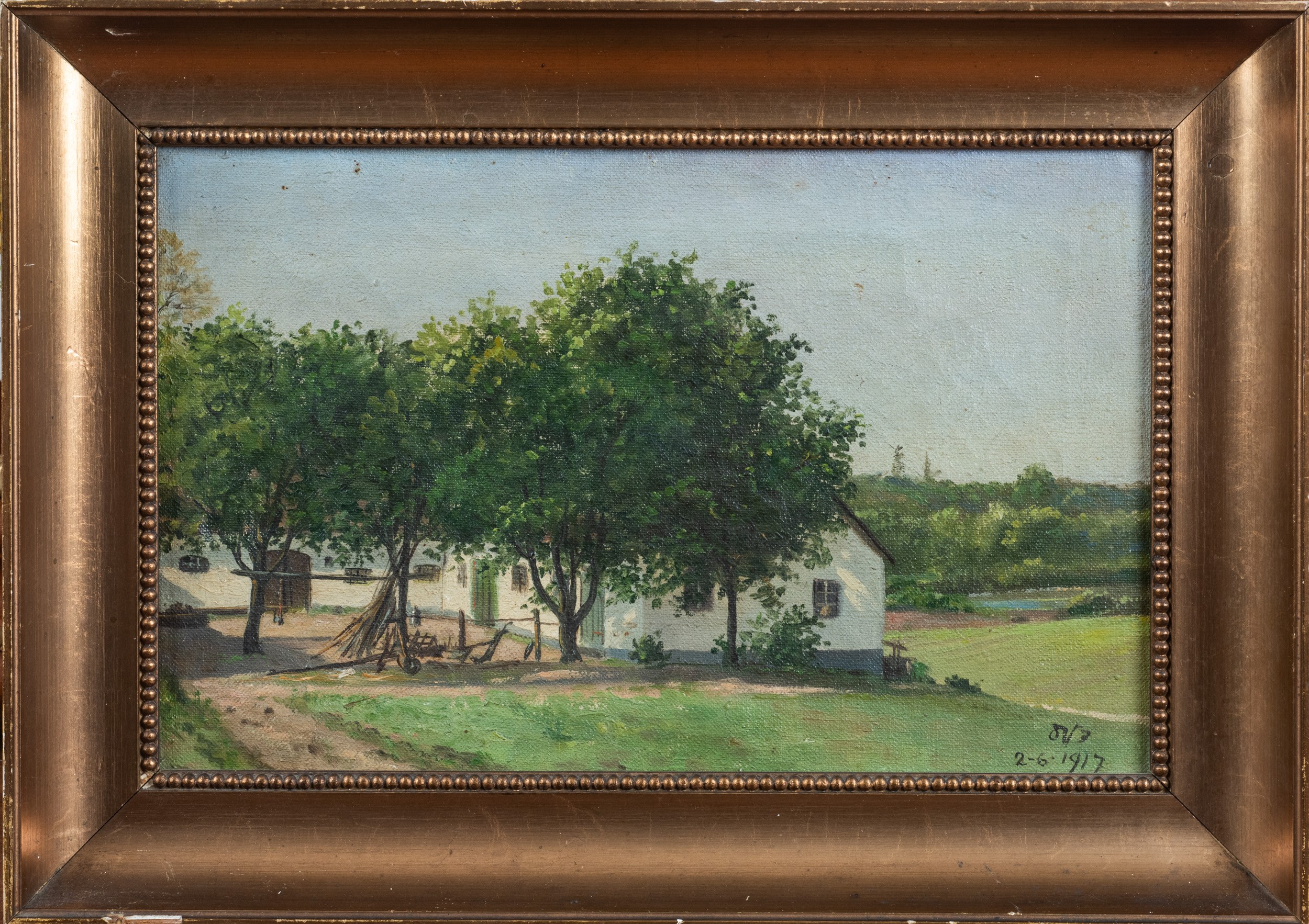 Coppia di paesaggi nord europei, olio su tela (1917)
