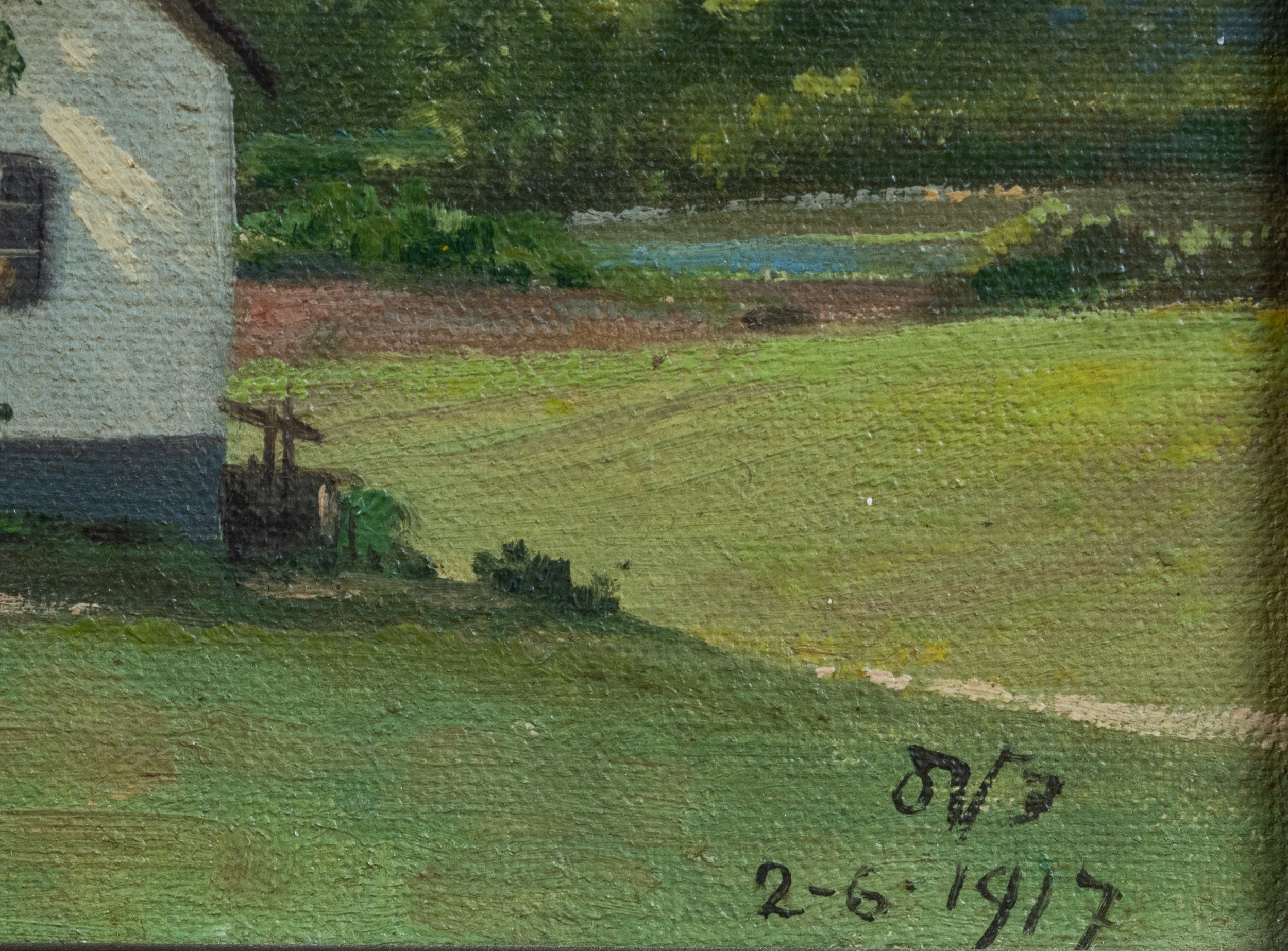 Coppia di paesaggi nord europei, olio su tela (1917)