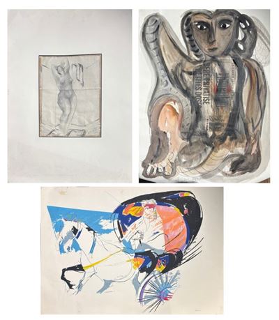 Vivarielli / Franqui / Trotti, Un disegno, un acquerello e una stampa