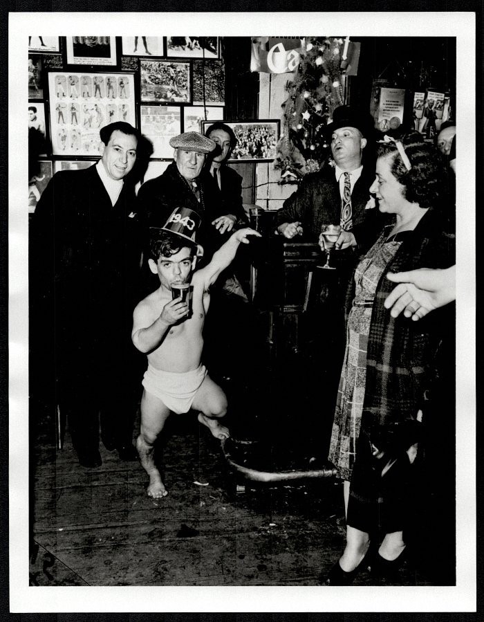 Weegee - Shorty, The Bowery Cherub, New Year’s Eve At Sammy’s Bar, New York