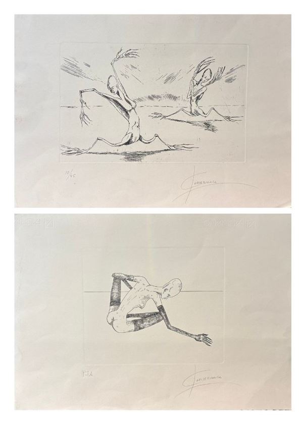 Enzo Carnebianca : Due litografie  - litografia - Asta Opere grafiche e fotografie del XX secolo - Web Only - DAMS Casa d'Aste