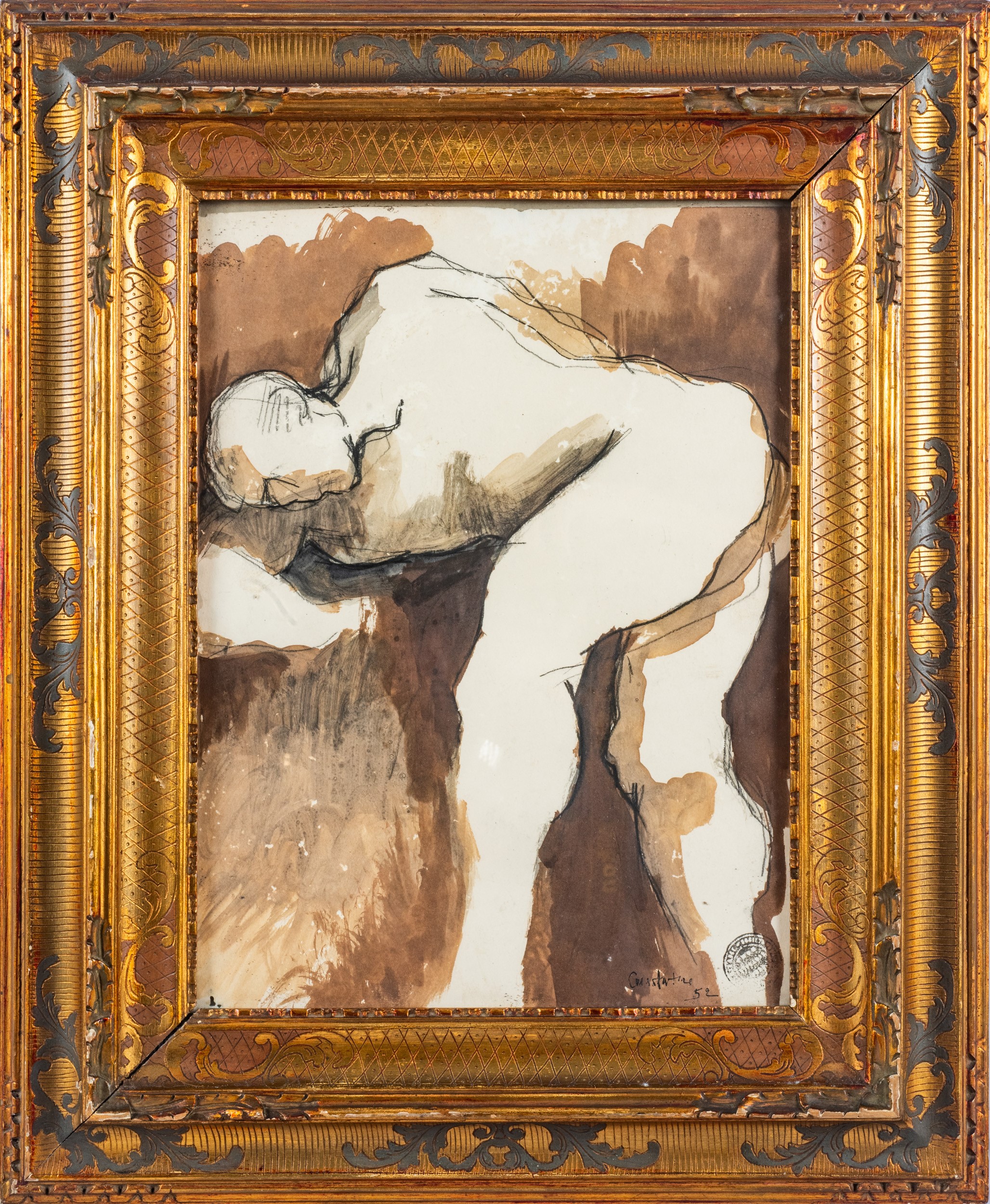 Figura, tecnica mista su carta