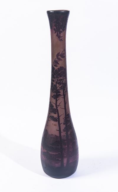 Richard, Grande vaso in vetro cammeo rosa