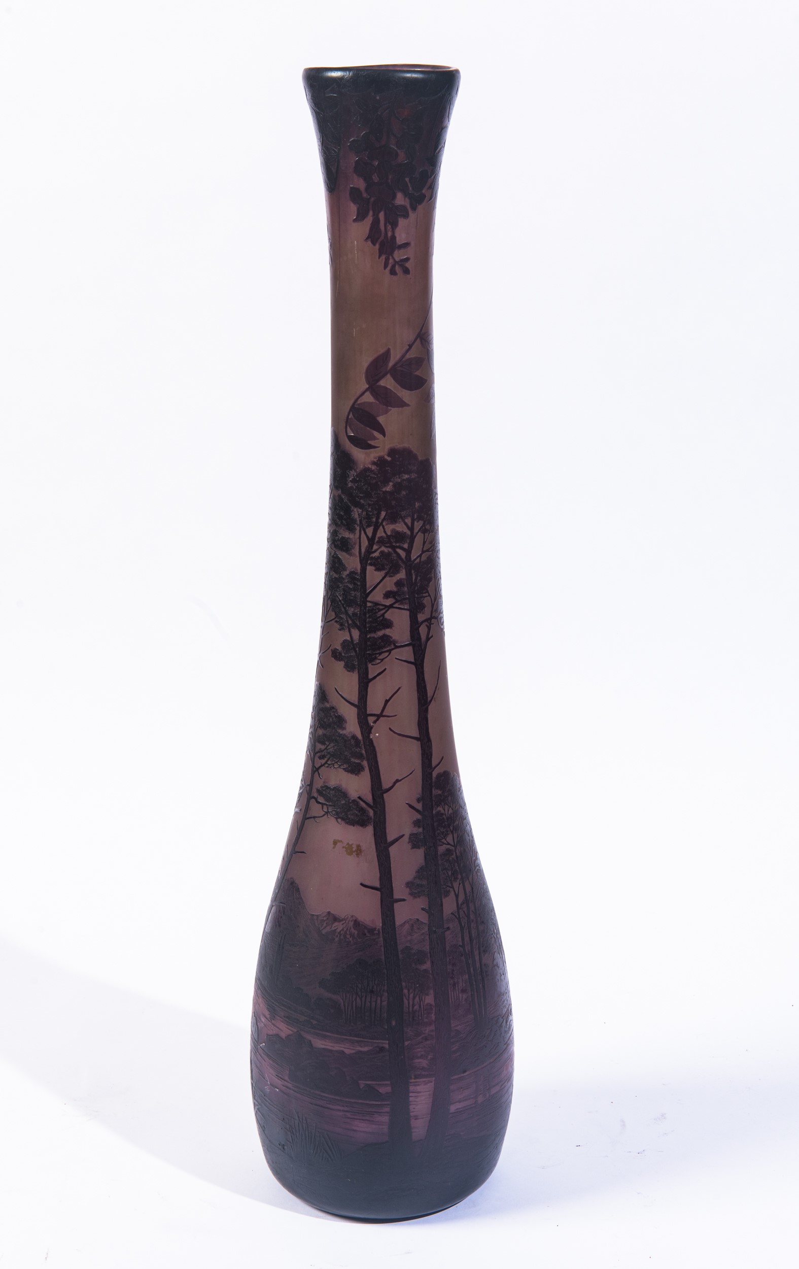 Richard, Grande vaso in vetro cammeo rosa
