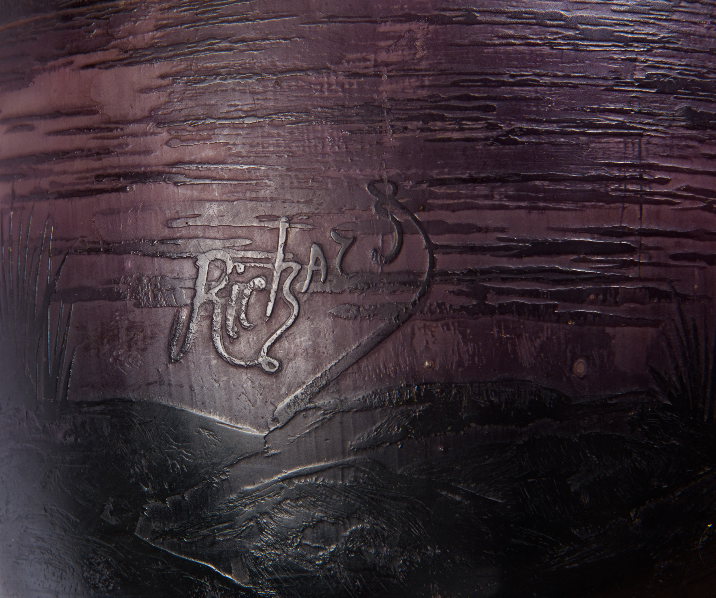 Richard, Grande vaso in vetro cammeo rosa