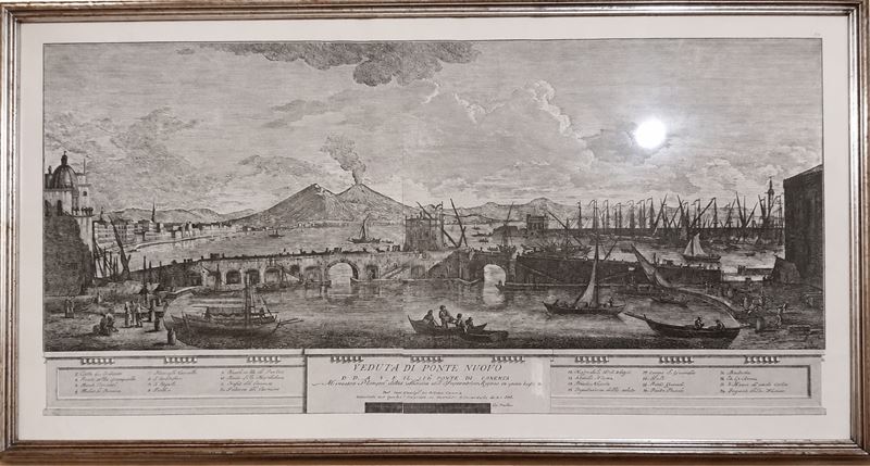 Antonio Cardon, Veduta di Ponte Nuovo, litografia (inizio XX secolo)
