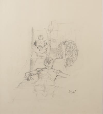Studio di figure, matita su carta