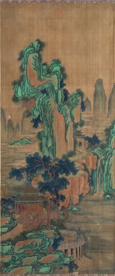 Zhang Ruocheng, Paesaggio, acquarello su seta