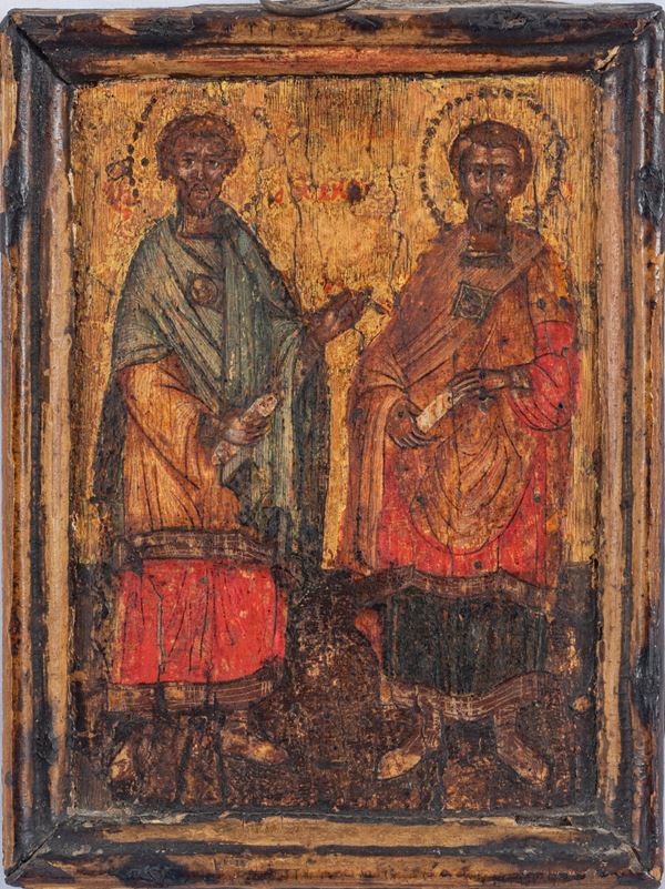 Icona greca raffigurante i Santi Pietro e Paolo