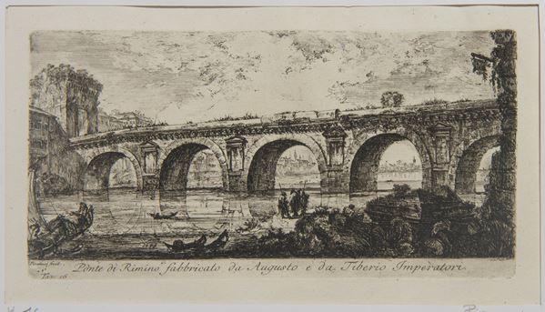 Giovanni Battista  Piranesi - Ponte di Tiberio a Rimini