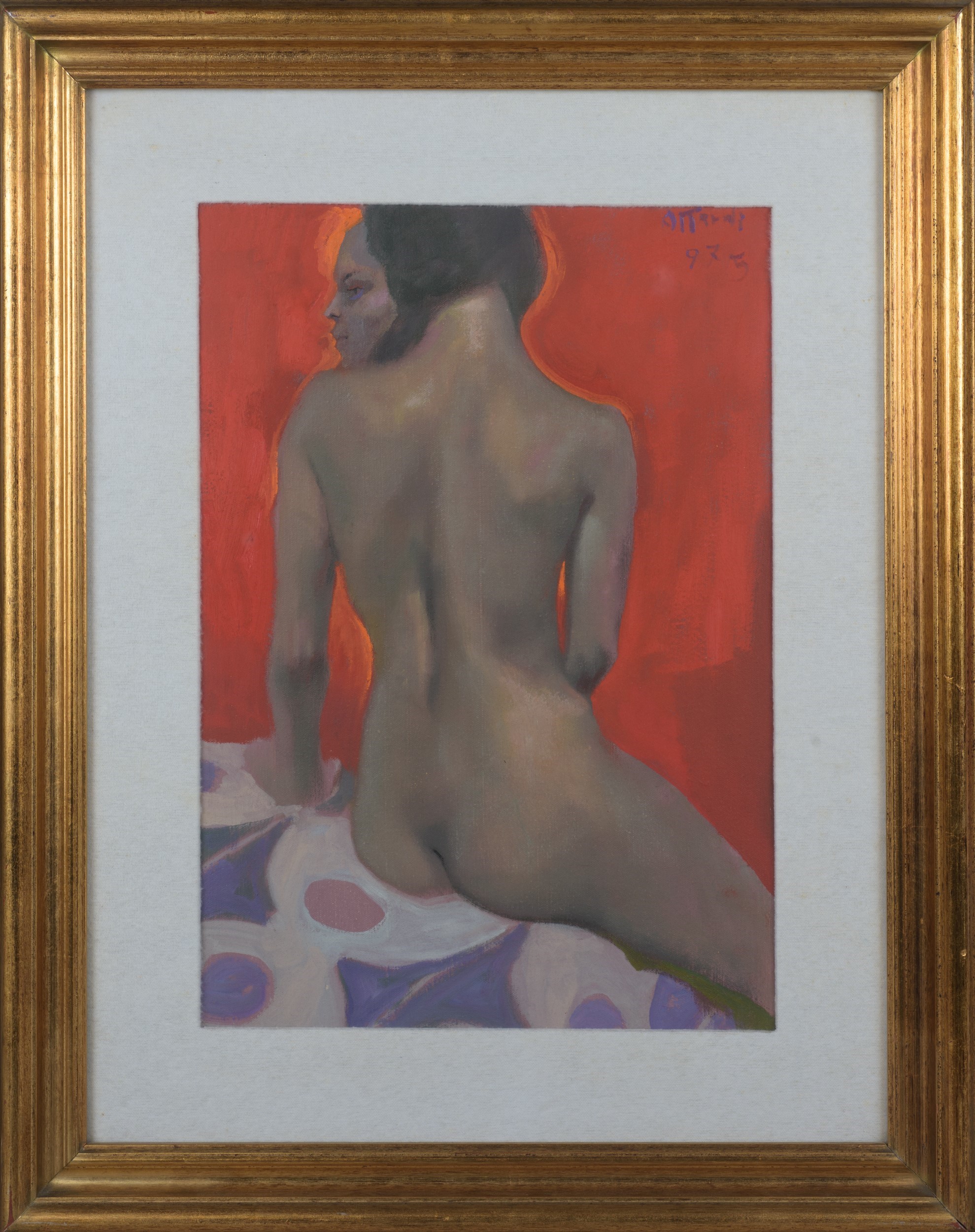 Ugo Attardi - Nudo di schiena, olio su tela