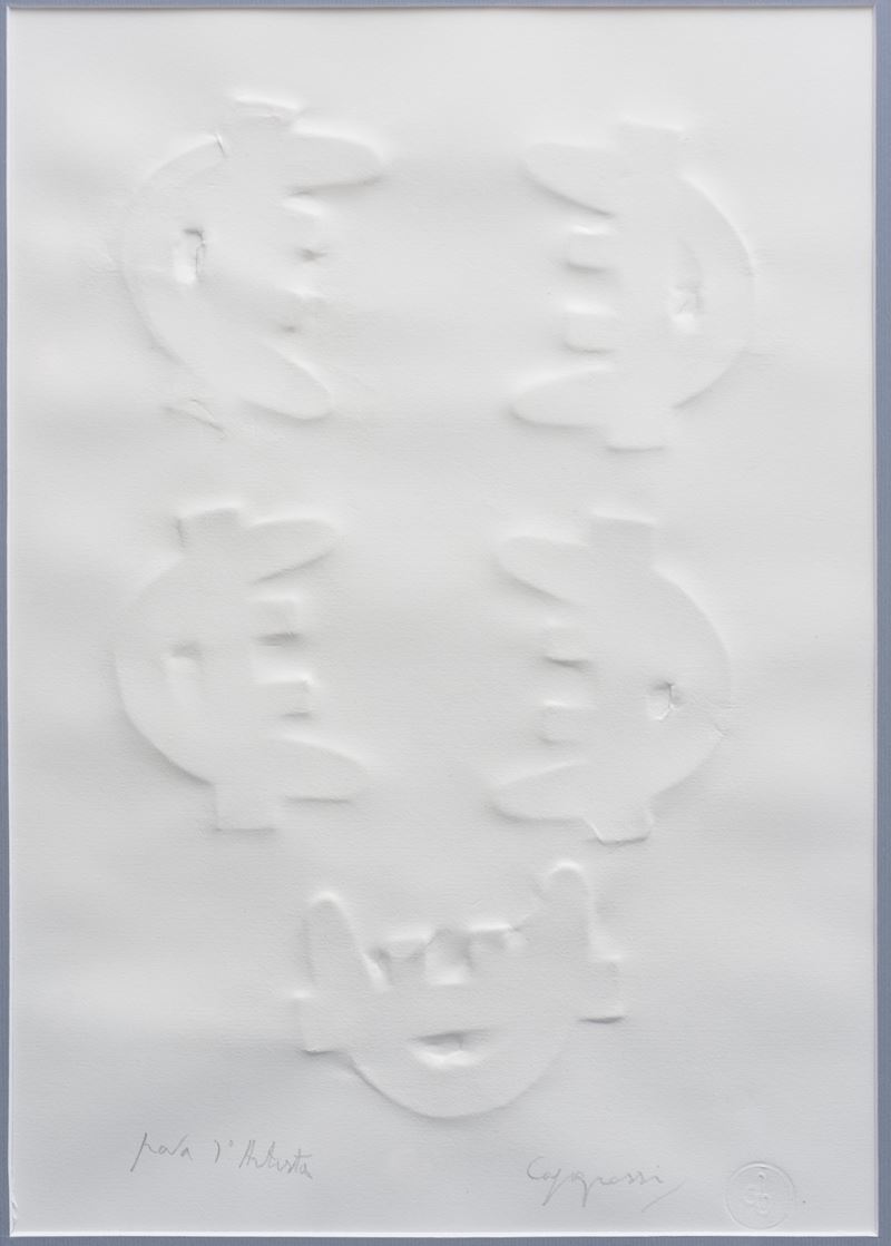 Giuseppe Capogrossi - Rilievo bianco, calcografia su carta