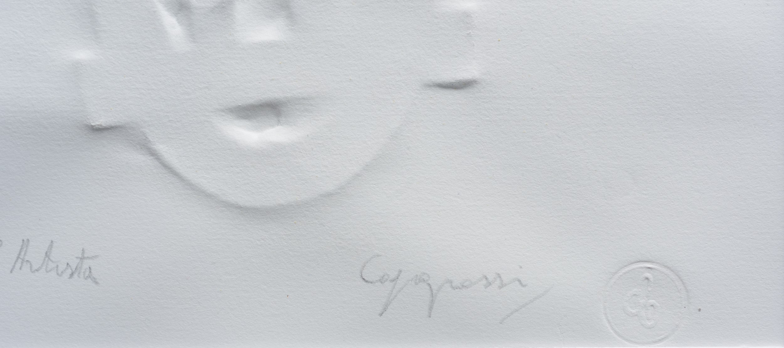 Giuseppe Capogrossi - Rilievo bianco, calcografia su carta
