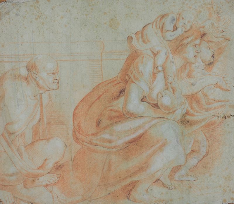 Studio compositivo con figure (probabile bozzetto preparatorio)