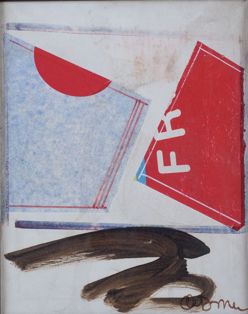 Antonio del Donno - Senza titolo (olio e collage su tela)
