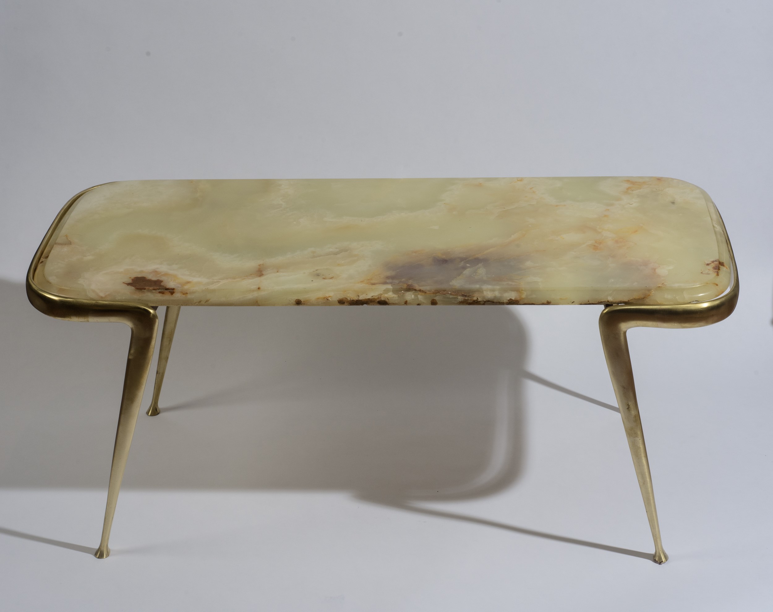 Cesare Lacca - Tavolo basso in ottone e onice