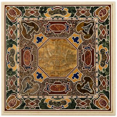Manifattura romana, Piano in marmi e pietre dure con decorazione cosmatesca