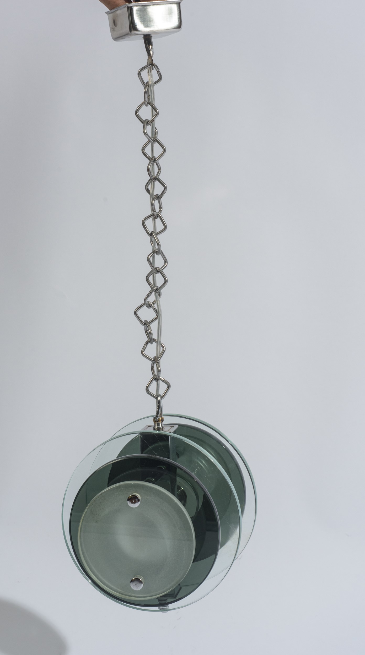 Lampada da soffitto, vetro e metallo, anni ’60 del XX secolo
