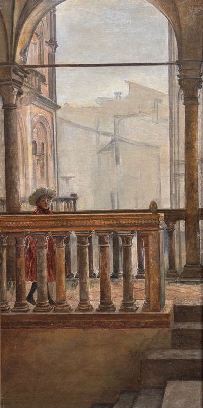 Figura di giovinetta, olio su tela