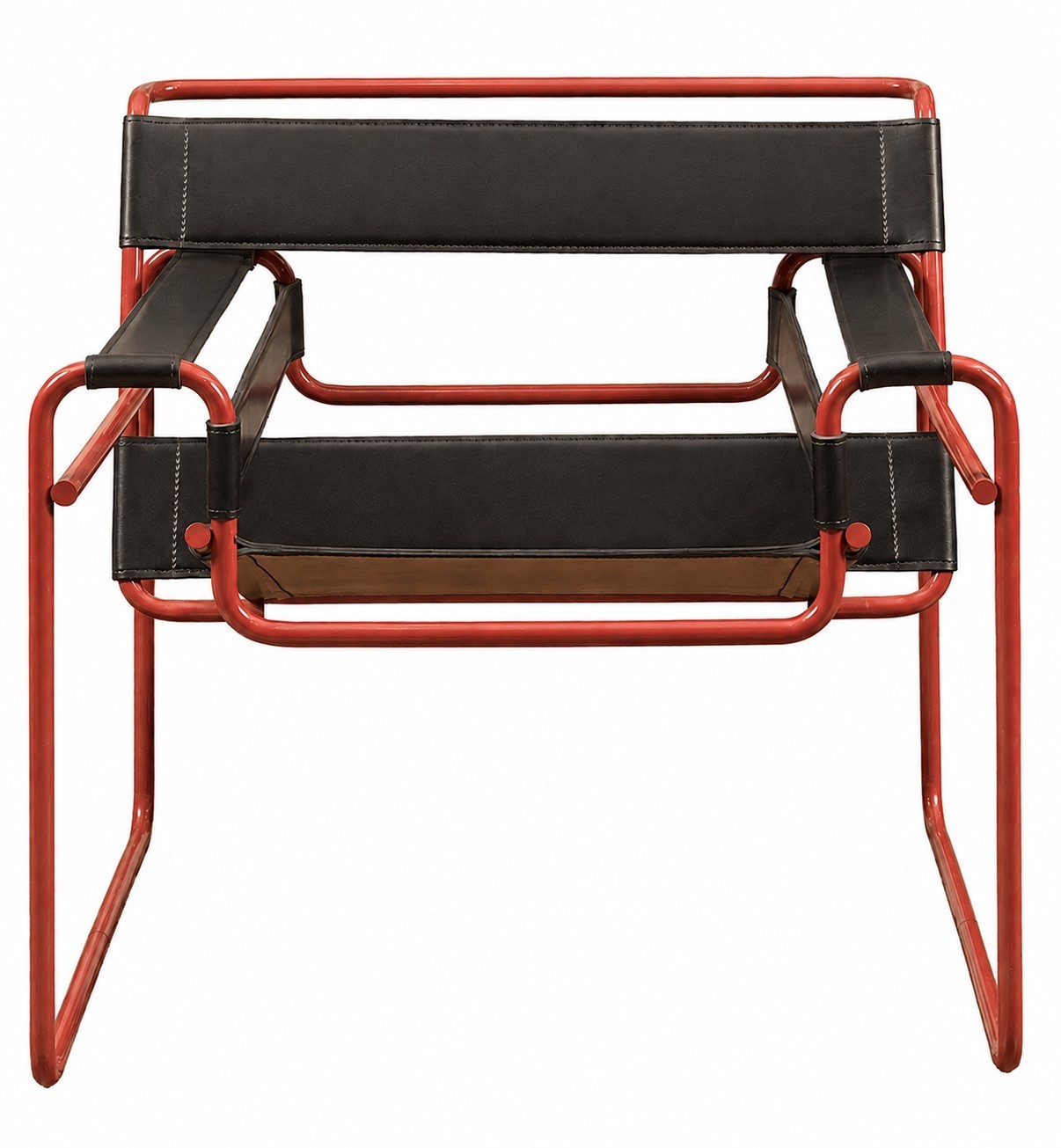 Marcel Breuer - Sedia modello Wassily, metallo laccato e pelle