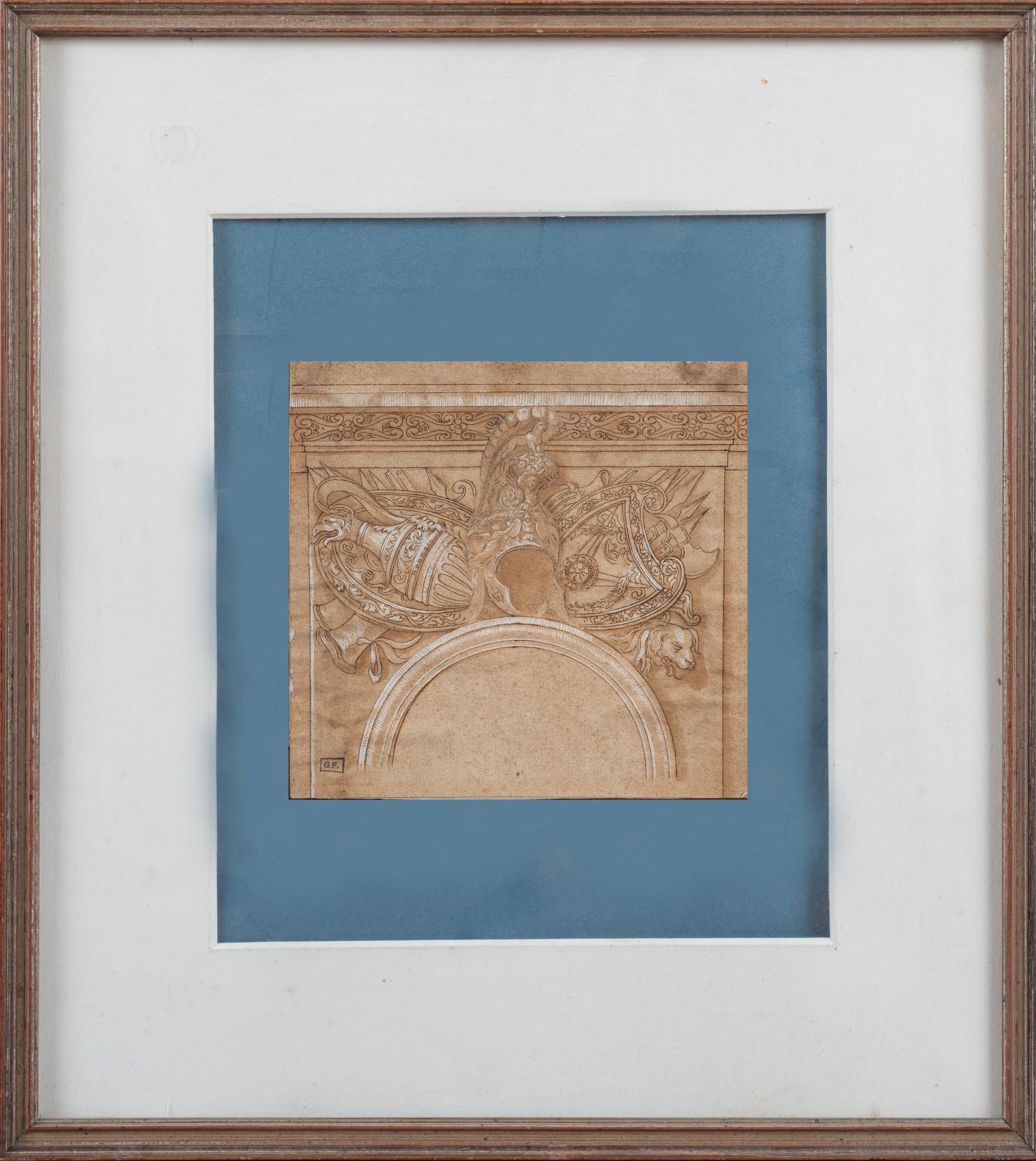 Studio ornamentale con trofei d’armi