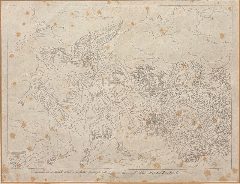 Bartolomeo Pinelli - Visione misteriosa di Annibale, inchiostro su carta