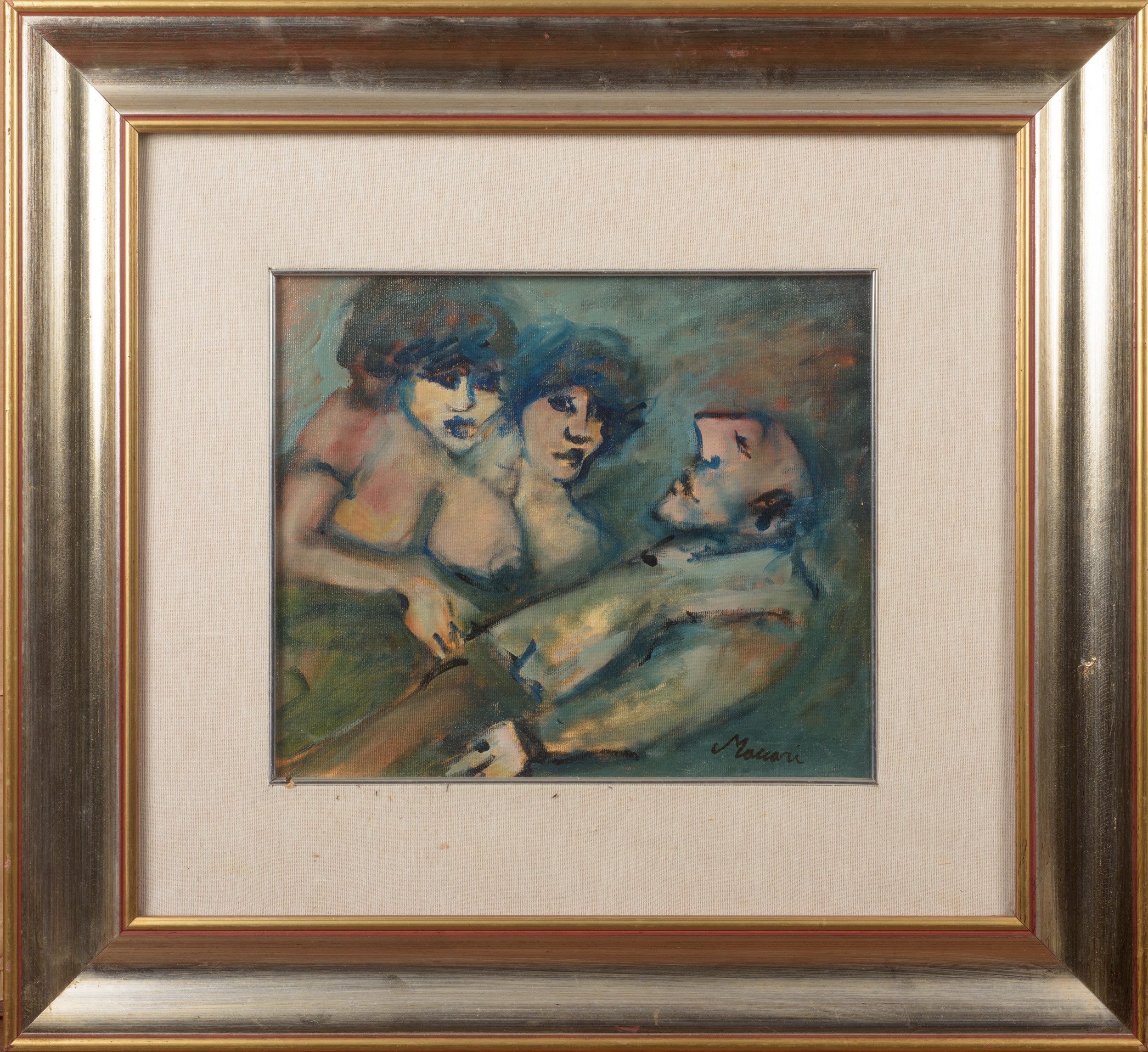 Mino Maccari - Figure, olio su tela