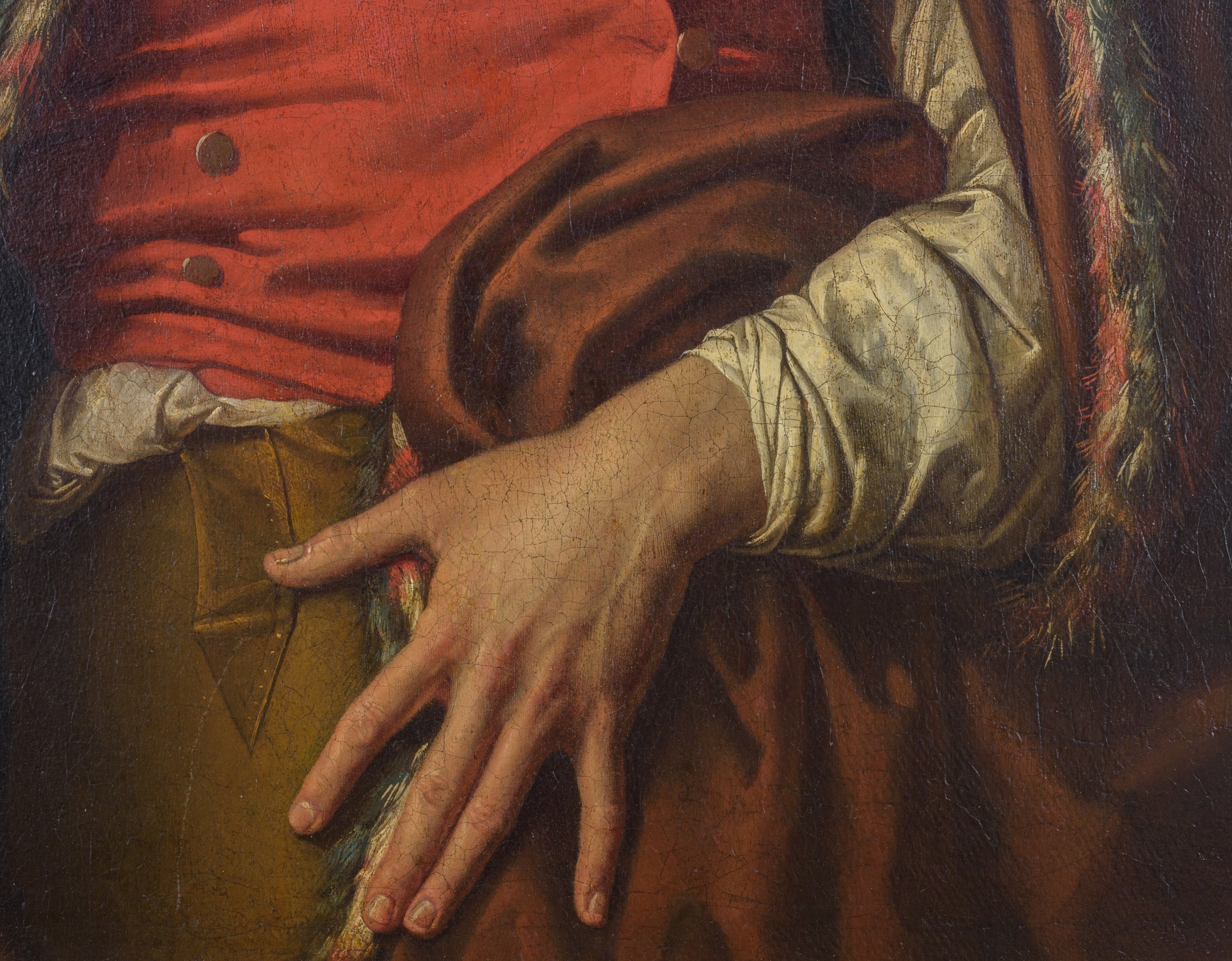 Scuola italiana, Ritratto d’uomo in costume popolare, olio su tela