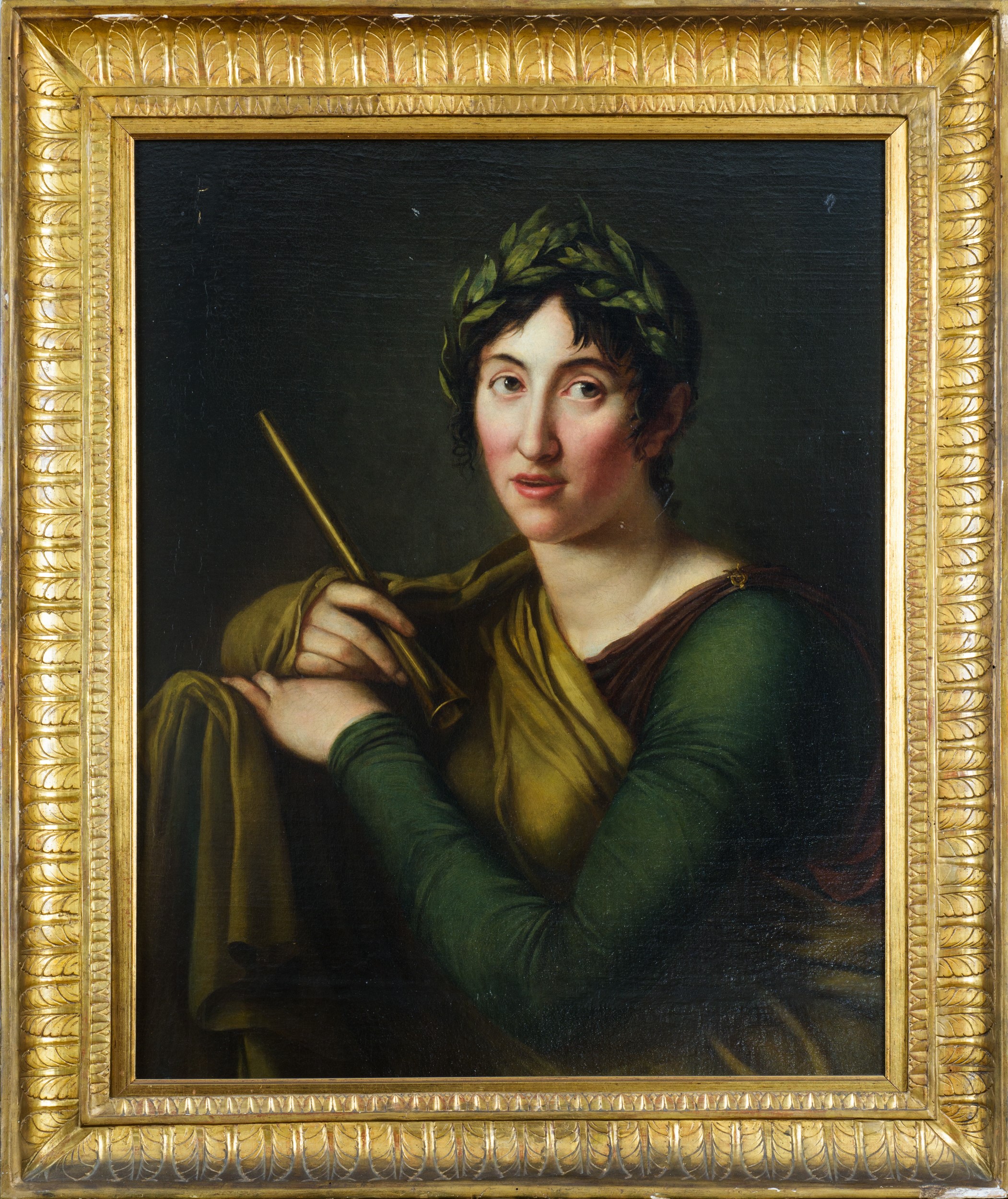 Anton Graff - Ritratto di Caroline von Westrell come Musa, olio su tela applicata su tavola