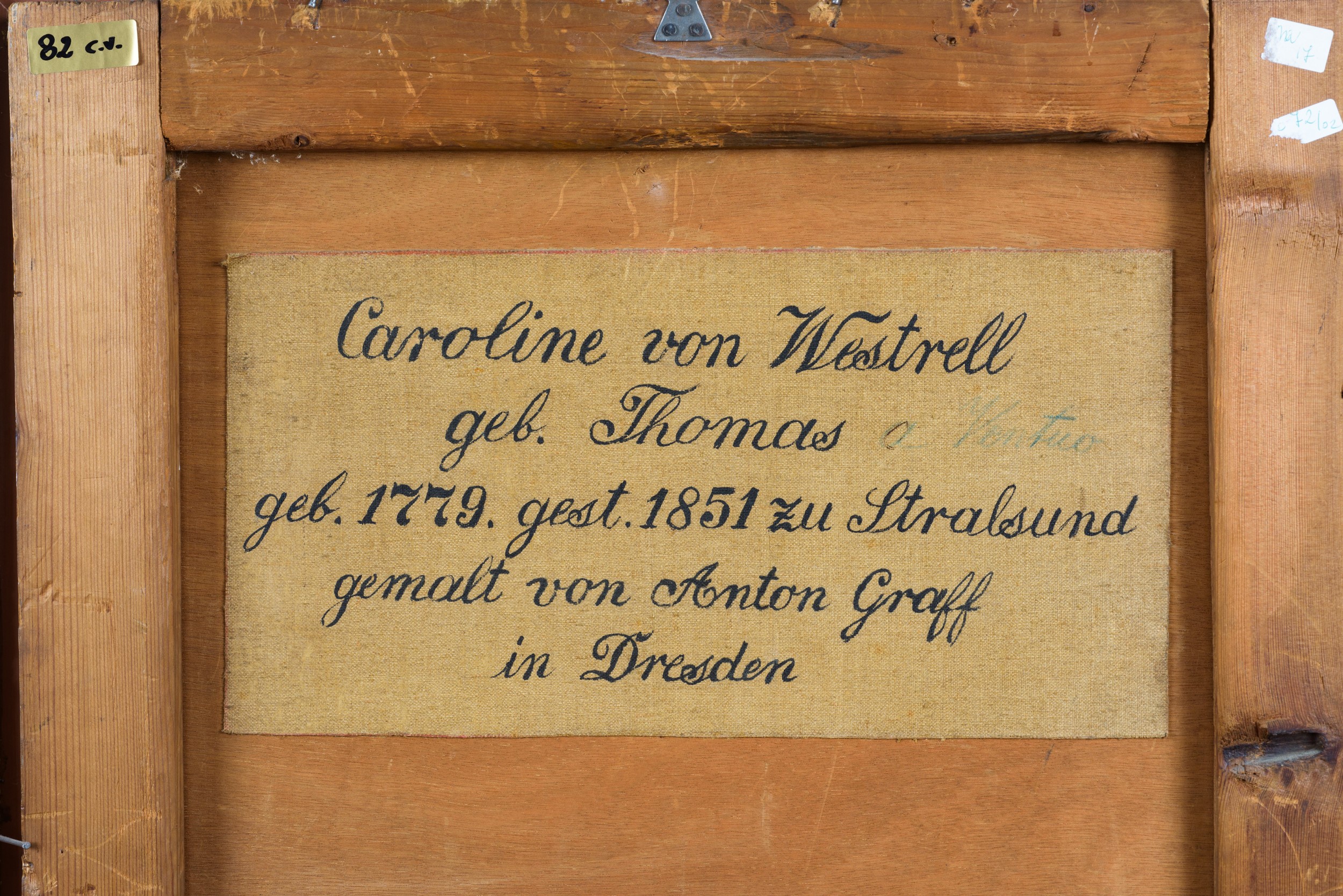 Anton Graff - Ritratto di Caroline von Westrell come Musa, olio su tela applicata su tavola