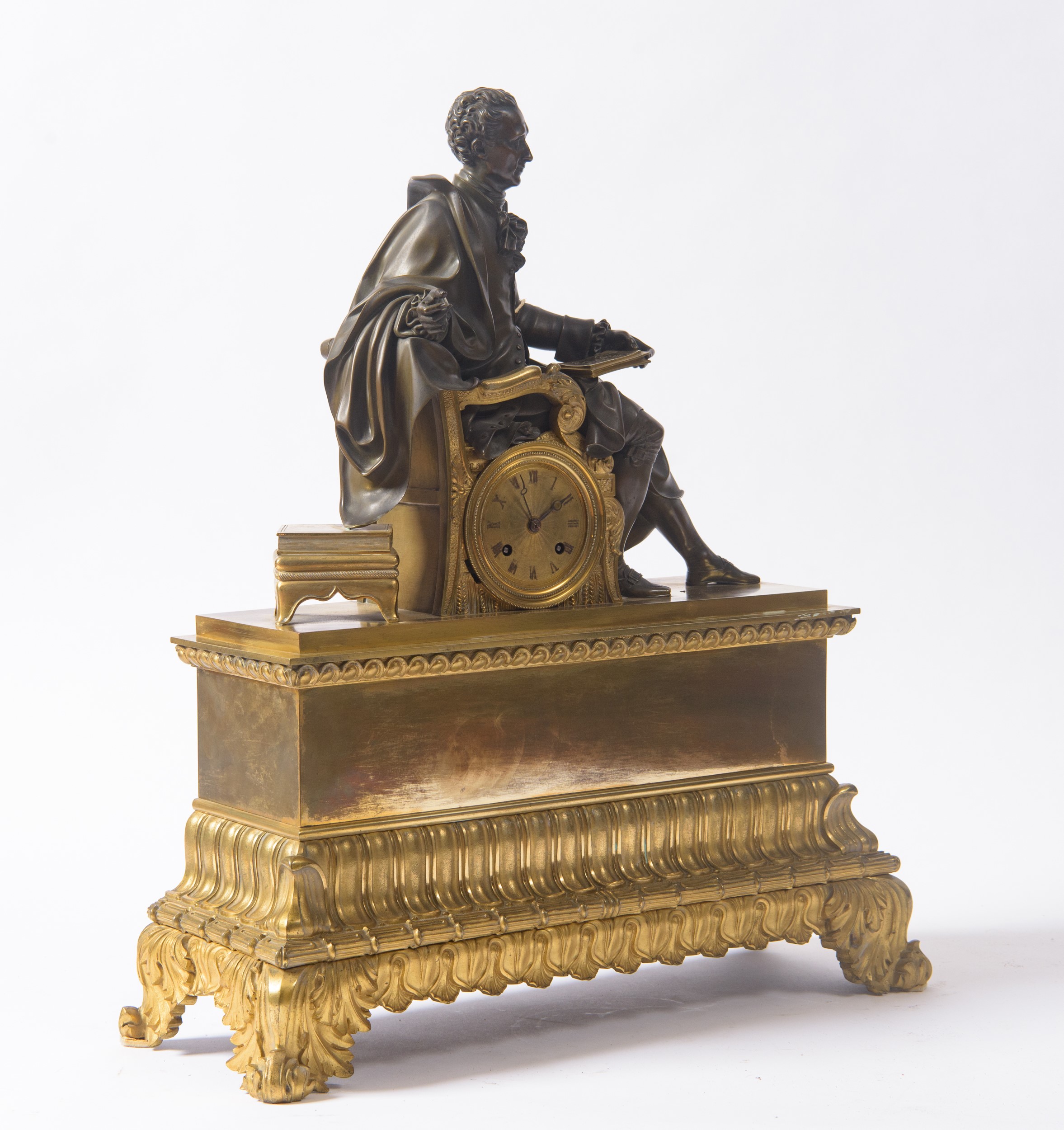 Grande pendola da tavolo, bronzo dorato e brunito (Francia, prima metà XIX secolo)