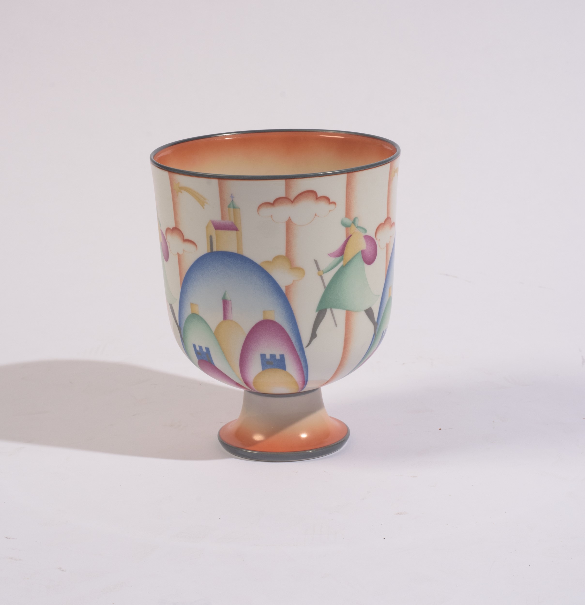 Giò Ponti - Vaso “I Pellegrini”, porcellana policroma