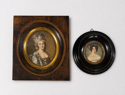 Dumont, Due miniature (tecnica mista su carta)