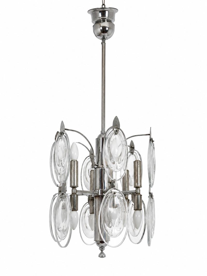 Oscar Torlasco - Lampada da soffitto in metallo e vetro di Murano